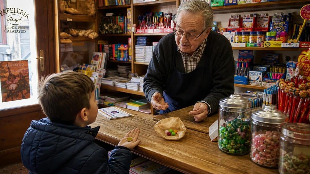 María Teresa : « Je travaille depuis 43 ans dans une papeterie qui vend des confiseries et, quand les enfants viennent avec un euro, ils me demandent ce qu’ils peuvent acheter et je leur dis qu’ils ne peuvent pas » en Espagne